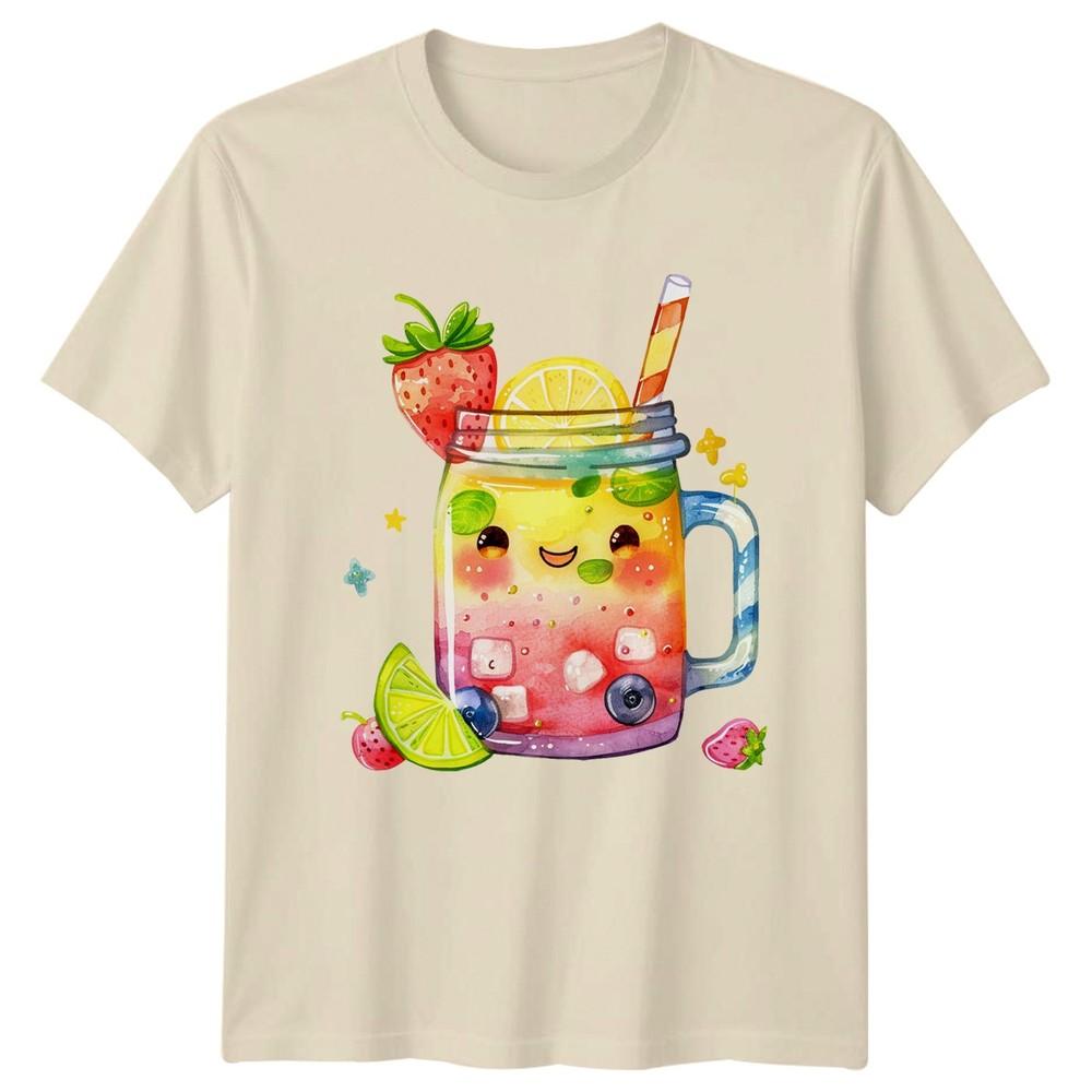 Cute Kawaii Fruit Drink TShirt Summer Refreshing Gift For Him And Her