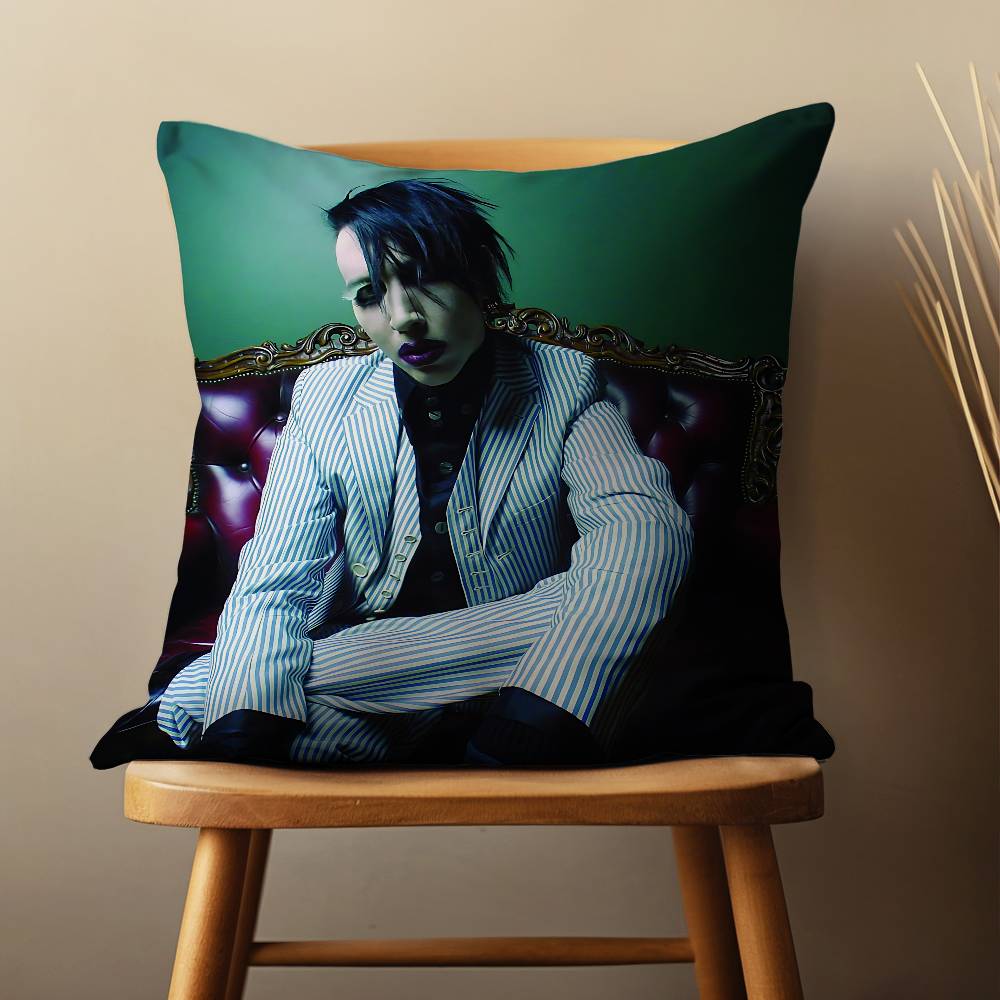 Singer M-Marilyn M-Mansons Throw Pillow Case For 45*45cm,55*55cm,30*30cm For Home Bedroom Decoration And Protector