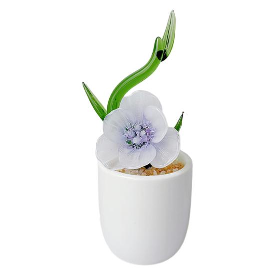 Creative Glass Cactus Ornament Mini Desktop Plant Decor for Office Home Handcrafted Decorative Flower Gifts for Plant Lovers & Desk Accessory