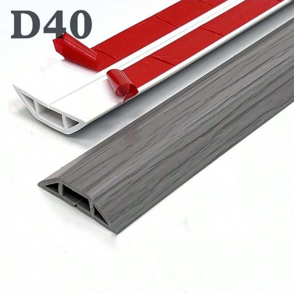 1PC 1m/39.37inch Pvc Floor Wire Cover Self-adhesive Power Cable Protector Electric Wire Duct Slot Cable Sleeves Hider Covers