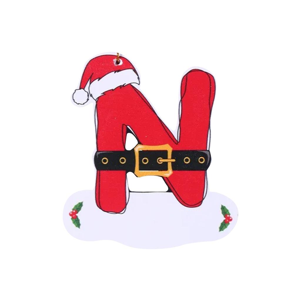 26 Letters Christmas Tree Ornament Christmas Pendant DIY Alphabet Pendant Atmosphere Decoration Christmas Tree Letters 1PC