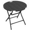 Foldable Round Garden Table for 4, Outdoor Dining Table with HDPE Tabletop and Steel Frame, 80 x 80 x 73 cm, Dark Grey