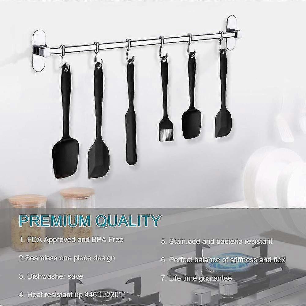 Silicone Spatulas Spoons Set, 6Pcs Silicone Kitchen Utensils Including Rubber Spatula, Silicone Basting Pastry Brush, Spoon Set Non-Stick