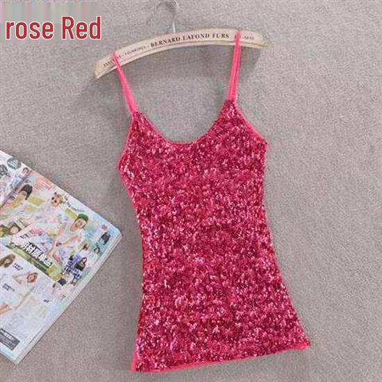 New Slimming Sequin Tank Top Camisole - Women's Versatile Base Layer Vest