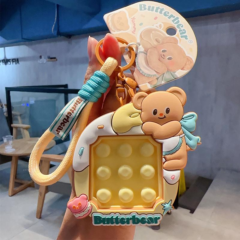 Entzückender Butterbär Serie Schlüsselanhänger Niedlicher Cartoon Auto Taschenanhänger Paargeschenk