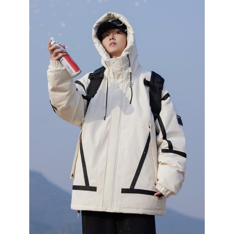 

New national standard down jacket duck down men s thickened new hooded casual outdoor light jacket simple fashion men s clothing 3XL белый