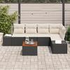 VidaXL Canapé de jardin 6 pièces avec coussins noir en poly rotin acacia 3347957
