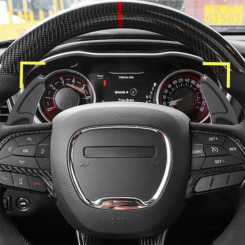 For Jeep Cherokee Dodge Charger Durango Car Accessories Aluminum Steering Wheel Direct Shift Paddle Gear Shifter Extension 2pcs