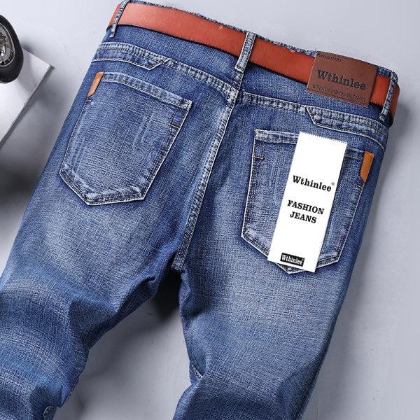 Men's Casual Slim Straight Elastic Jeans - High-Quality, Versatile, Thick Material for Autumn and Winter