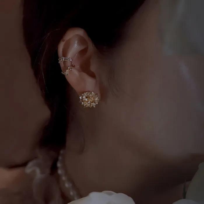 21FW. flower breeze. rose. earring 08