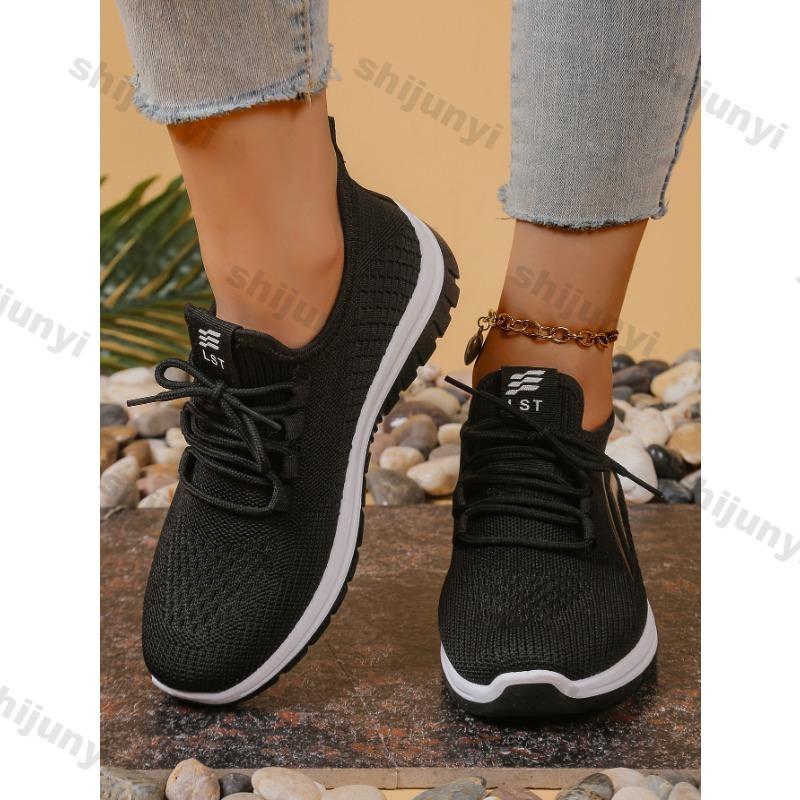 Women's Casual Shoes 2025 New Spring Summer Mesh Breathable Comfortable Sneakers Fashion Fly Weave Cross Tied Running Shoes