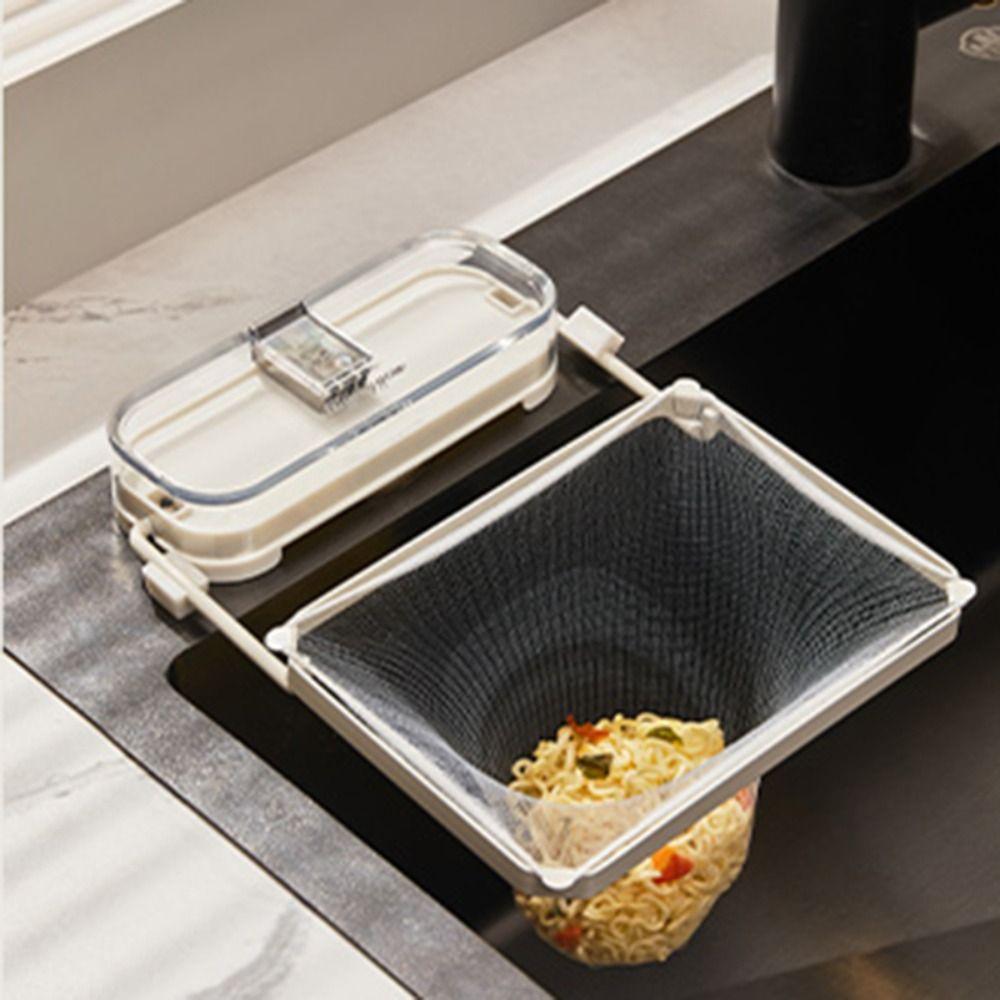 Folded Design Sink Strainer Basket With Disposable Filter Garbage Drain Rack  Leftovers