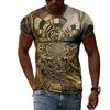 Summer Round Neck 3D Circuit Board Print T-shirts Fashionable Casual Short Sleeved Men's T-shirts