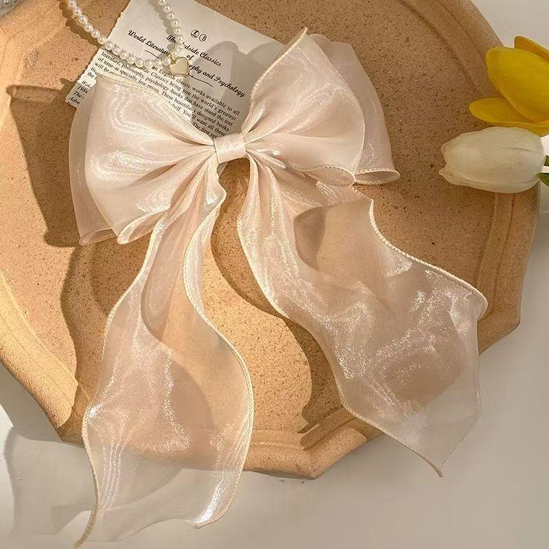 Large Hair Bow Clip with Long Tails Elegant Bows for Women Girls Hair Accessories