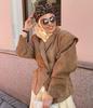 2026 Autumn/Winter Women's Retro Lapel Suede Waist-Tie Jacket