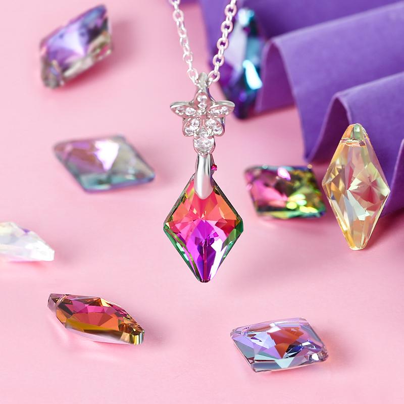 12Pcs Crystal 6320 Rhombus Pendant Glass Austria Loose Beads Charms Rhinestones for DIY Earring Necklace Jewelry Accessories