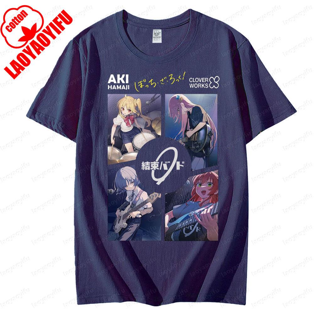 

BOCCHI THE ROCK Band Graphic Printed Tshirt Men Women Casual Crewneck Tee Tops Rock and Roll Lover Casual Summer Short Sleeve 4XL