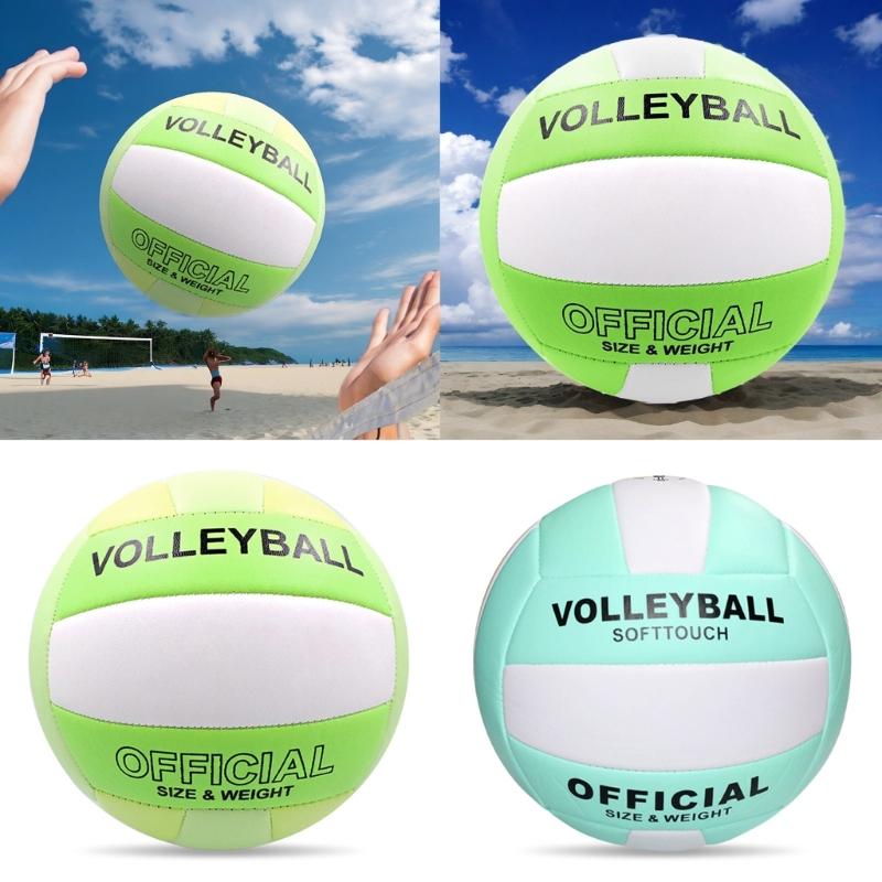 Soft Beach Volleyballs Thickened Official Size 5 Volleyballs Sand Sports PU Ball for Indoor Outdoor Pool, Gym, Training