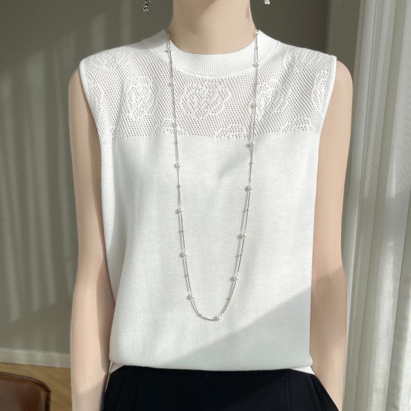 

Женская майка без рукавов летняя футболка трикотажный топ базовый жилет женский O-образный вырез L белый