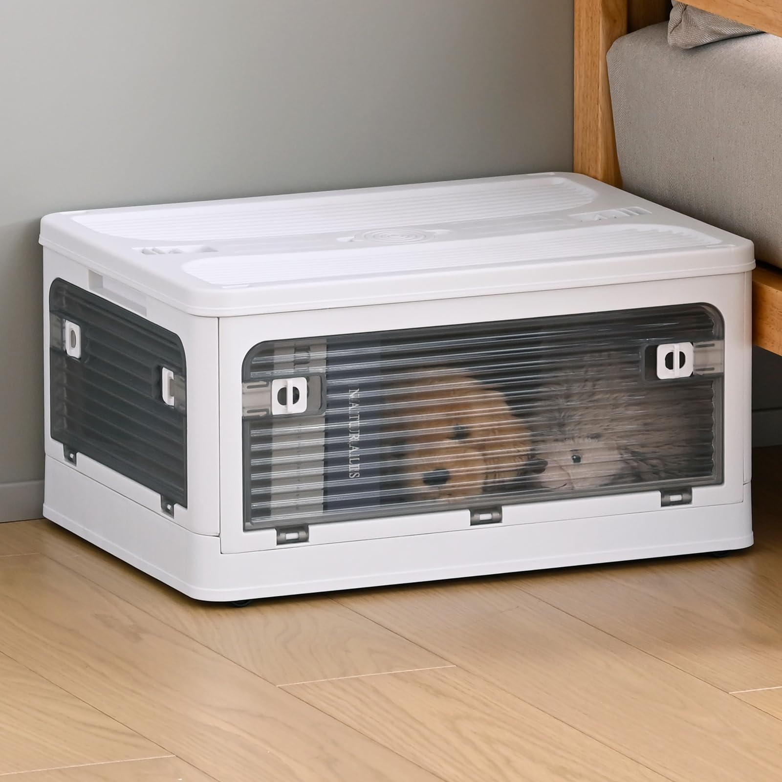 

YAMAZEN Storage Accessible from Any Storage Case with Container Box for Clothing 47cm Wide x 35cm Deep x Box, Medium, Stackable, Foldable, Direction, белый