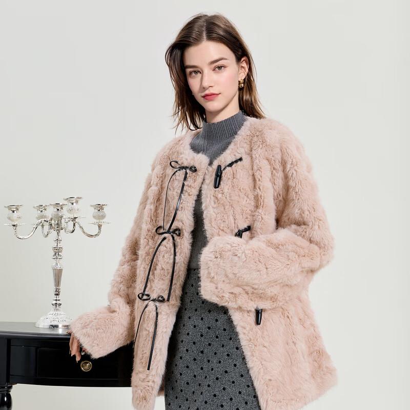 Sancai Women's 2025 Winter Faux Fur Toggle Coat