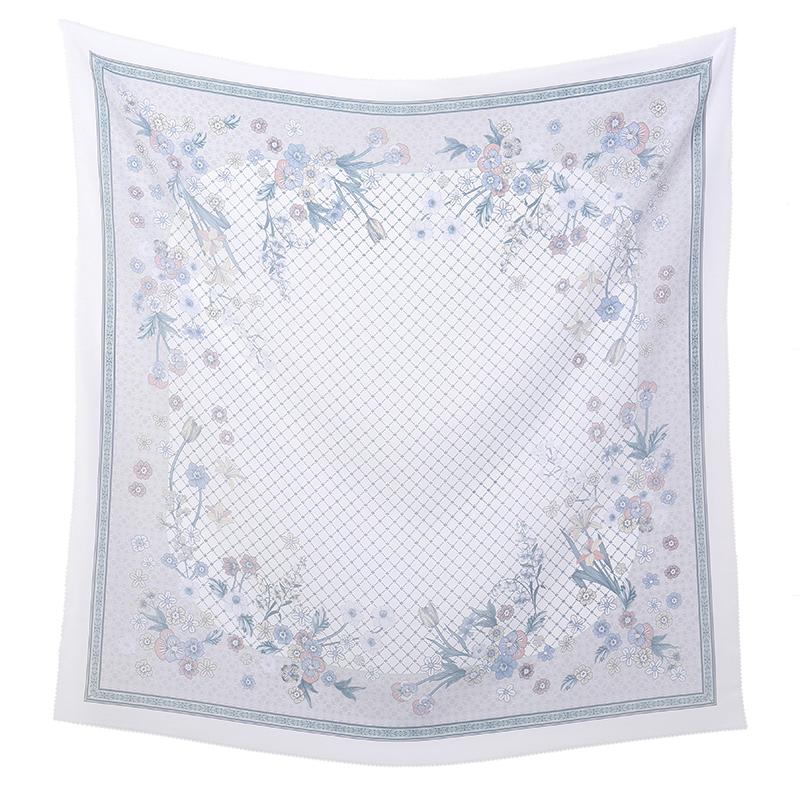 

New 110cm Floral Print Square Hijab Scarf Muslim Women s Breathable Summer Head Cover Fashion Shawl Scarves Headband