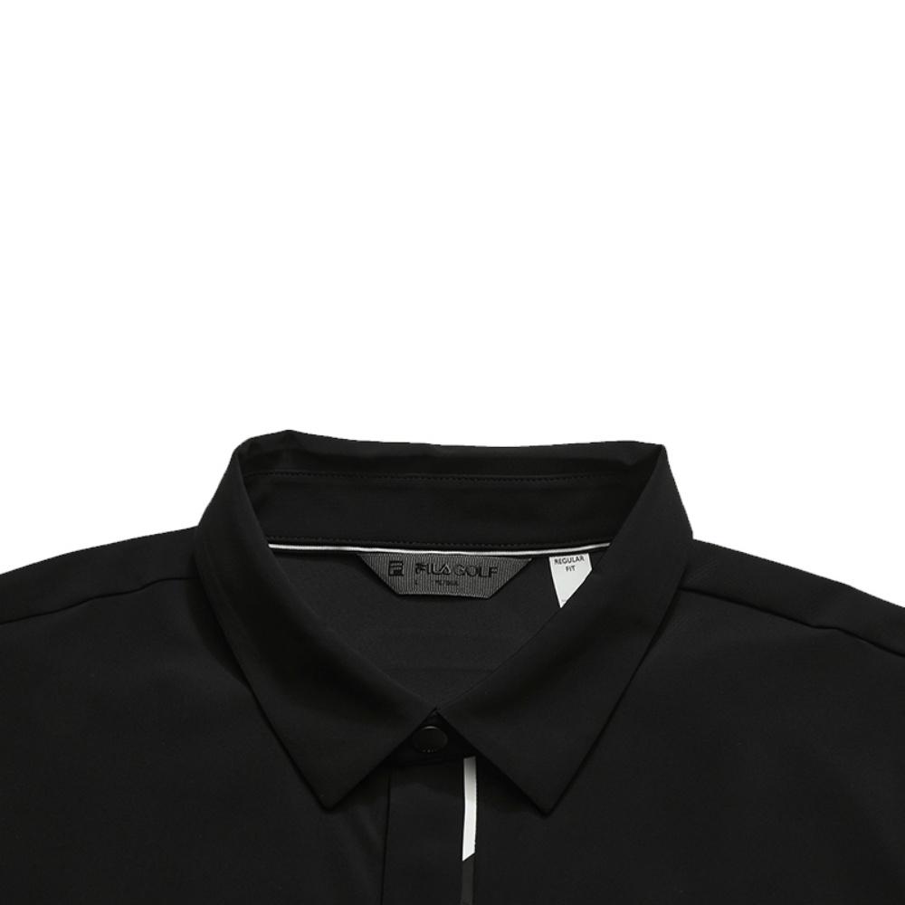 FILA Golf Series Fashion Simple Classic Trendy Personality Sports Casual Versatile Comfortable Knitted Short Sleeve Polo Shirt A11M625111FBK