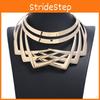Metal Choker Necklace With Geometric Design For Fashion Forward Women