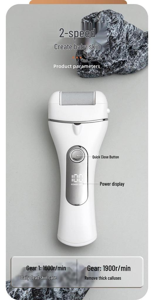 Rechargeable Three-Speed Callus Remover with Digital Display