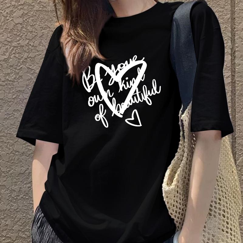 

Oversized Crew Neck Women s Casual Short Sleeve T-Shirt, Perfect for Coffee XXL чёрный