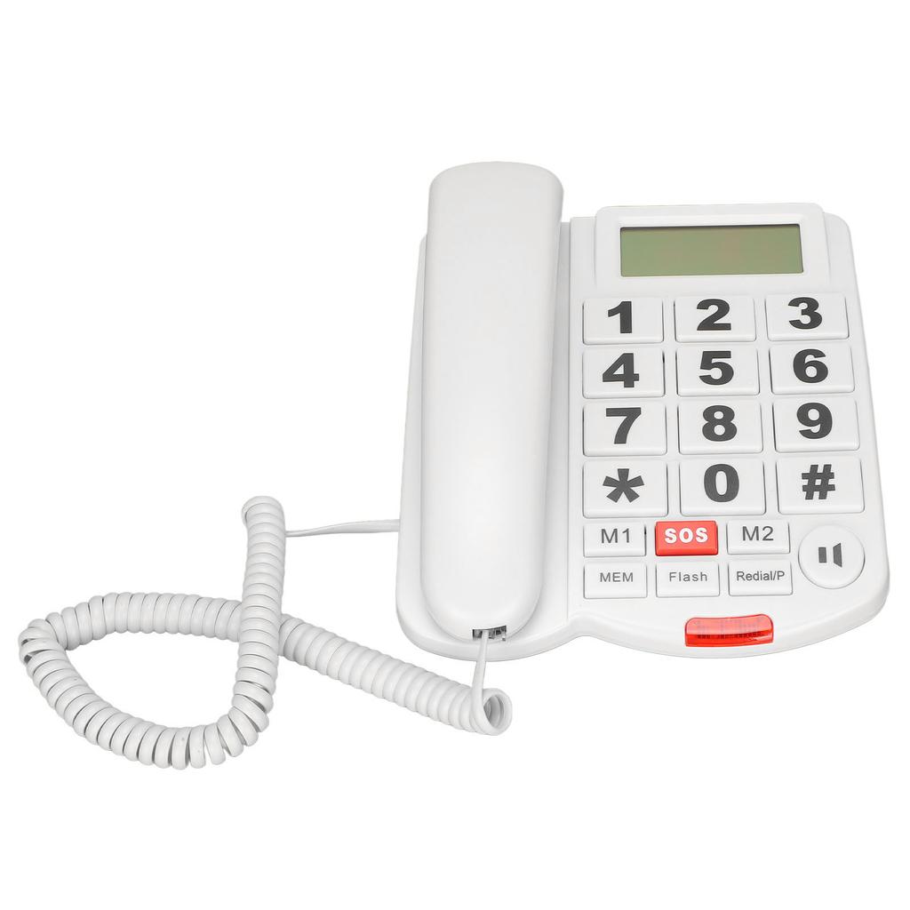 Téléphone filaire à grosses touches LD‑265CID, composition à une touche, mains libres, identification de l'appelant, pour personnes malentendantes
