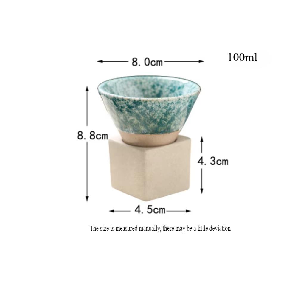1Pack Ceramic Coffee Cup with Base 200mlCreative Triangular Cone Porcelain Cup Funnel Coffee Tea Cup Set Personalized Coffee Cup
