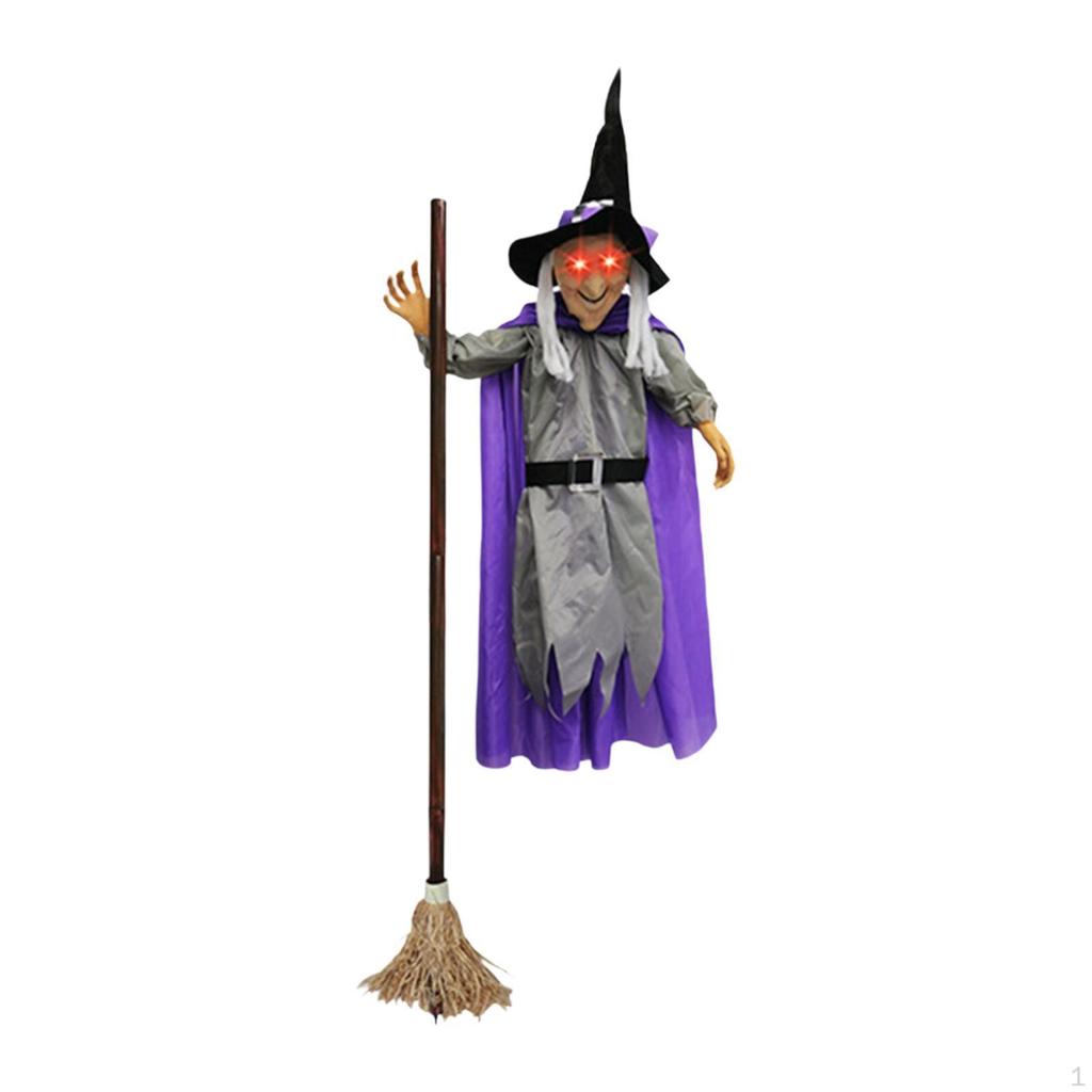 Hanging Animated Witch Halloween Decoration for Yard Parties Patio