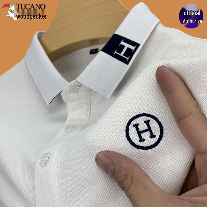 

Woodpecker Men s Embroidered Cotton Long Sleeve Polo Shirt - Autumn Casual Top for Dad 185/3XL (165–180 jin)