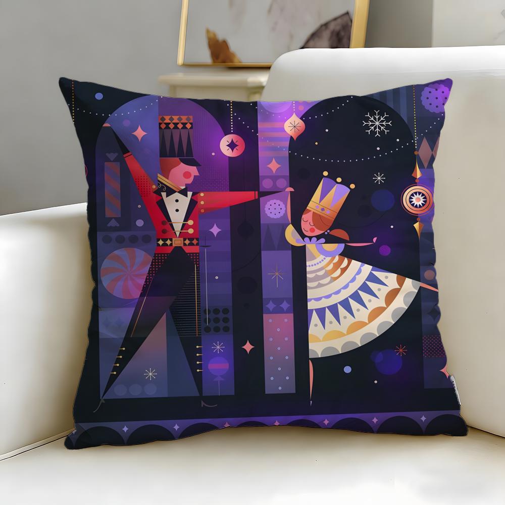 classic theme Nutcracker Soldier Cushion Cover Soft EasyWash Pillow Case Versatile for Couch Bed Travel and Office
