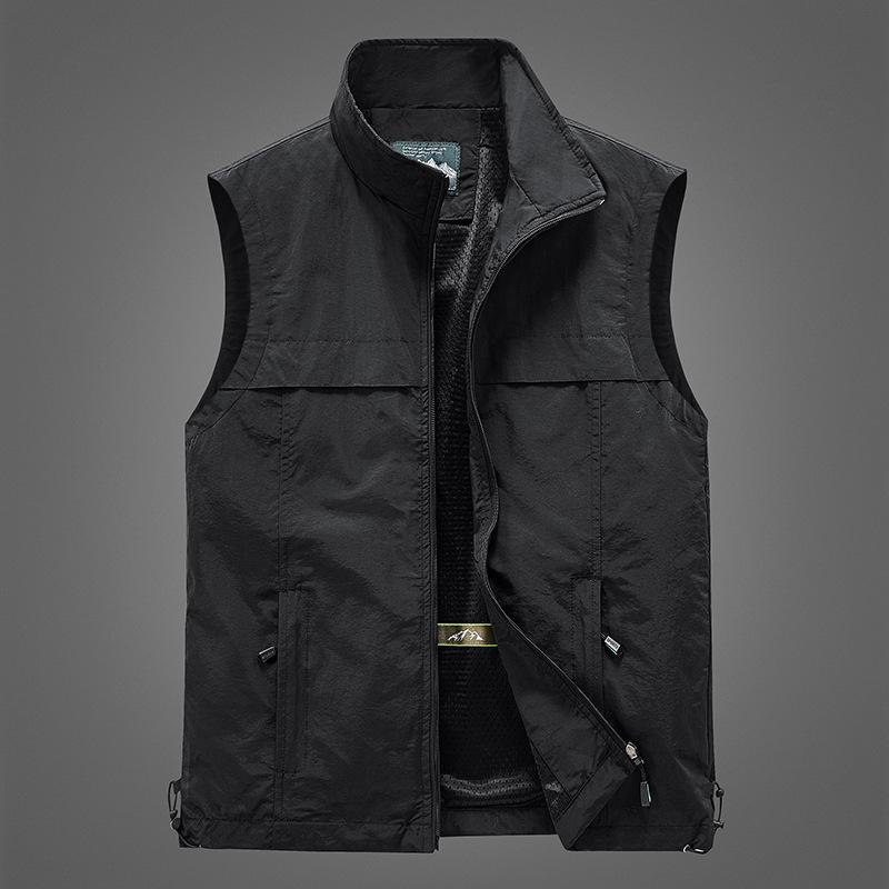 Men's Spring/Autumn Outdoor Photography Fishing Vest - Lightweight, Casual, Middle-Aged Workwear