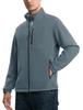 YSENTO Fleece Casual Coat with Stand Thick Windproof Outerwear with Lightweight Warmth for Outdoor Grayish Size L Men's Jacket, Zip-Up Collar,