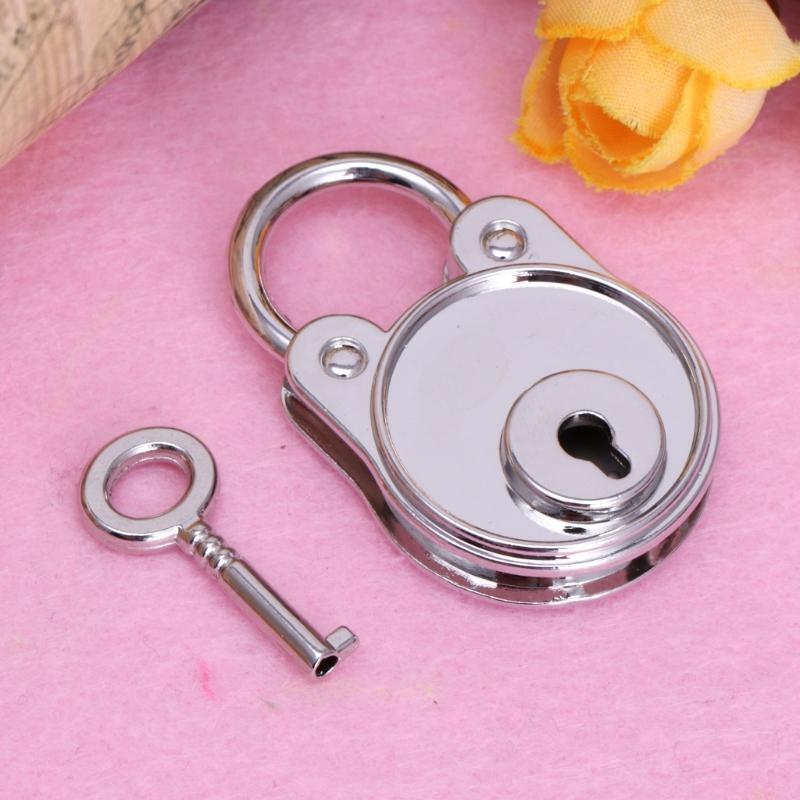 Mini Bear Shaped Lock Metal Keyed Padlock Vintage for Wish Lock Pad