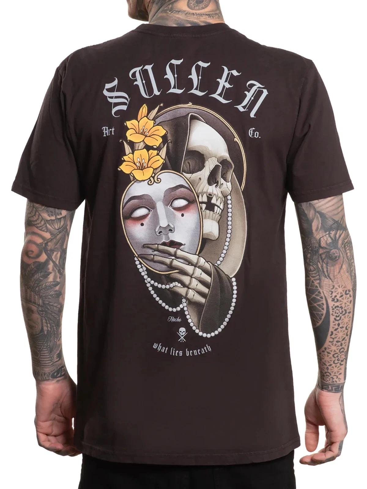 

Sullen Men s Nacho Tattoo Beneath Short Sleeve Premium T-shirt Skull Mask Tee 2XL