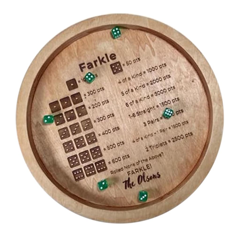 Wooden Dices Tray For Farkle Portable Funny Tabletop Game For Adults Teens