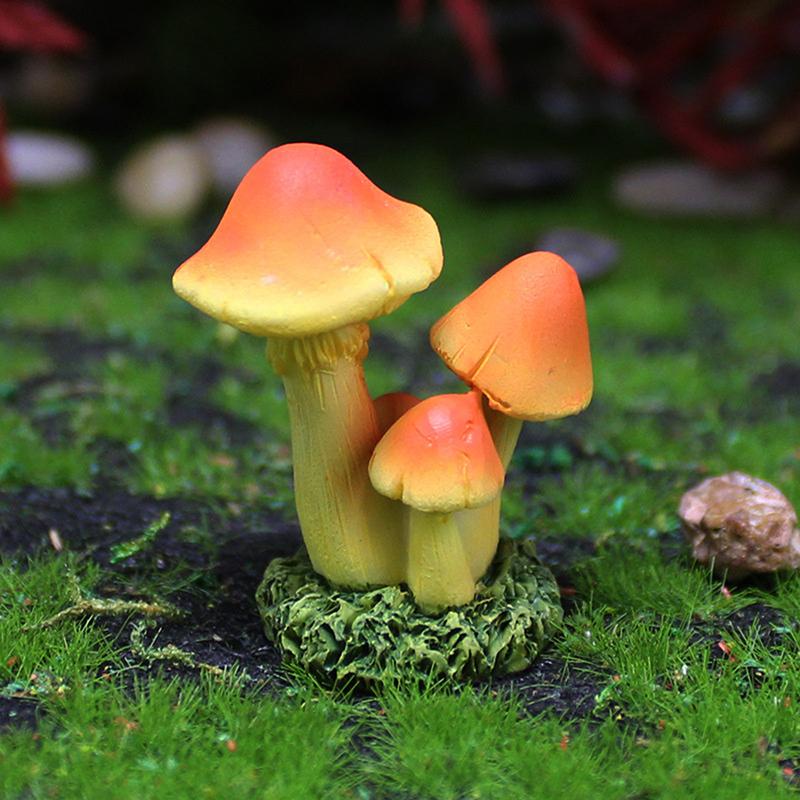1/3Pcs/Set Simulated Mushroom Ornaments Garden Resin Flower Pots Decorated Moss Microlandscape Home Decoration Accessories
