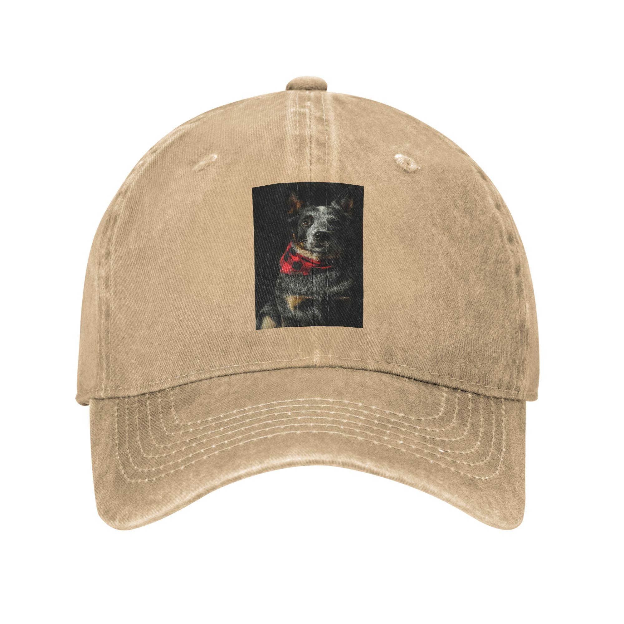 

Unisex Baseball Hats Australian Cattle Dog Washed Denim Streetwear Baseball Caps Hip Hop Cap Casquette One Size