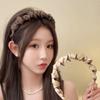 Comfortable Rhinestones Toothed Headband Satins Material Non-slip Hair Band  Fashion Accessory