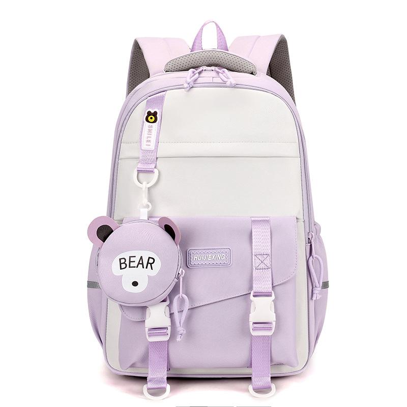Contrasting colors cute schoolbag female new primary and secondary school students grade 3 to 6 high-value backpack