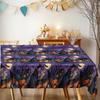 Happy Halloween Rectangle Table Cloth Witch Cauldron Pumpkin Moon Table Cover Halloween Theme Party Dining Room Tablecloth Decor