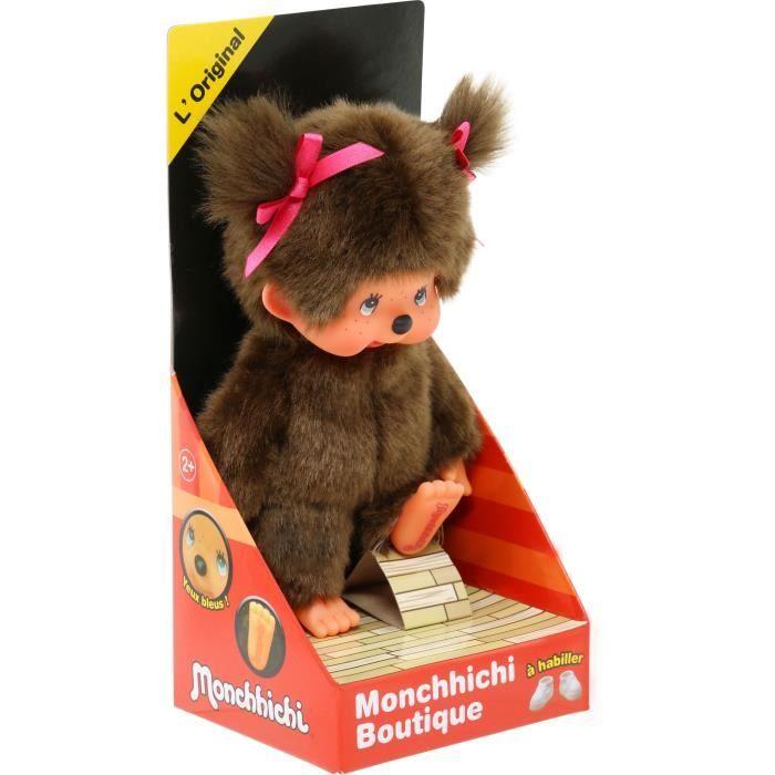 Peluche Singe - BANDAI - Peluche l'Original Fille - Monchhichi - 20 Cm