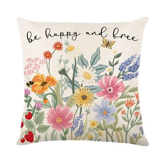 

Наволочка весенней серии с принтом и мягкой потайной молнией, устойчивый к выцветанию льняной чехол, пригодный для машинной стирки B