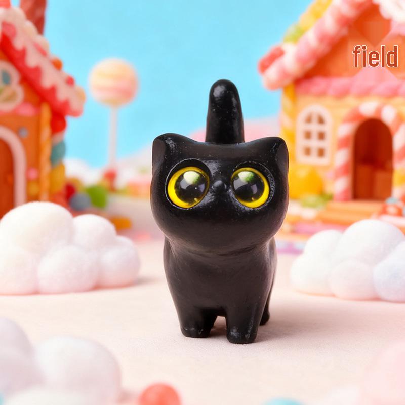 Purple Sandalwood Mini Kitten Desktop Ornament - Cute Handmade Gift