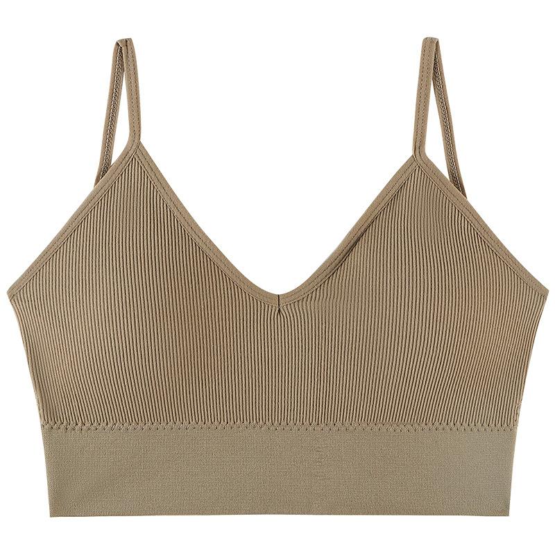 Women Seamless Deep U Backless Bralette Wireless Removable Padded Bra Breathable Crop Top