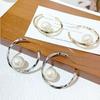 Electroplated Silver C-Shaped Faux Pearl Earrings - French Retro Light Luxury Studs for Women